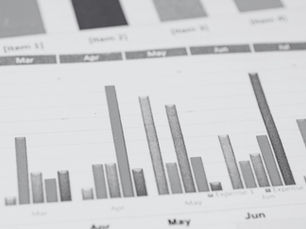 Data dashboard showing metrics in bar chart format across a calendar year