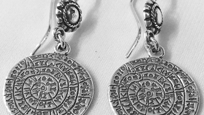 Phaistos Disc earrings (small disc)