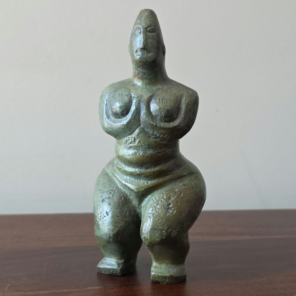 medium bronze Cycladic steatopygous figurine