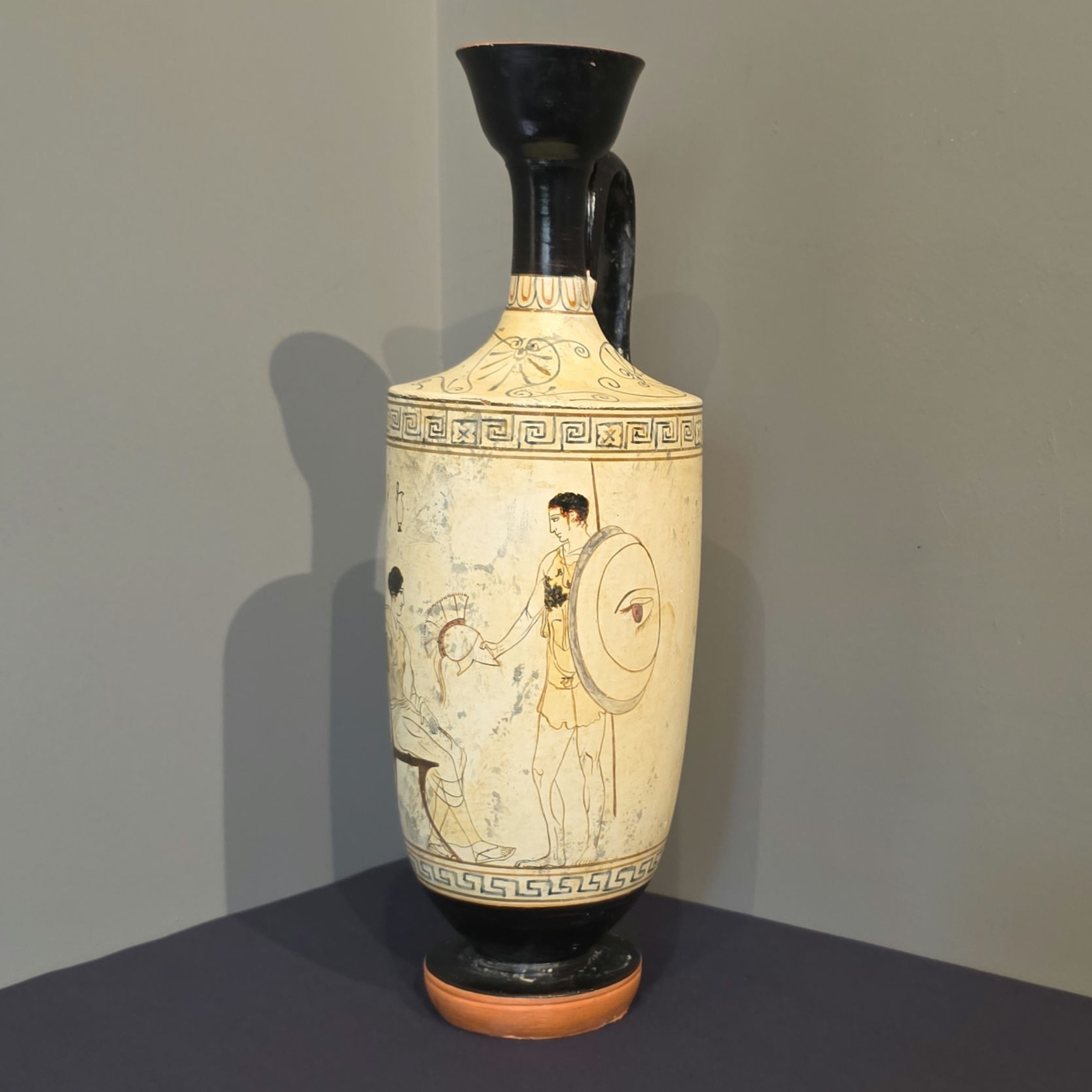 white-ground lekythos: a warrior's farewell
