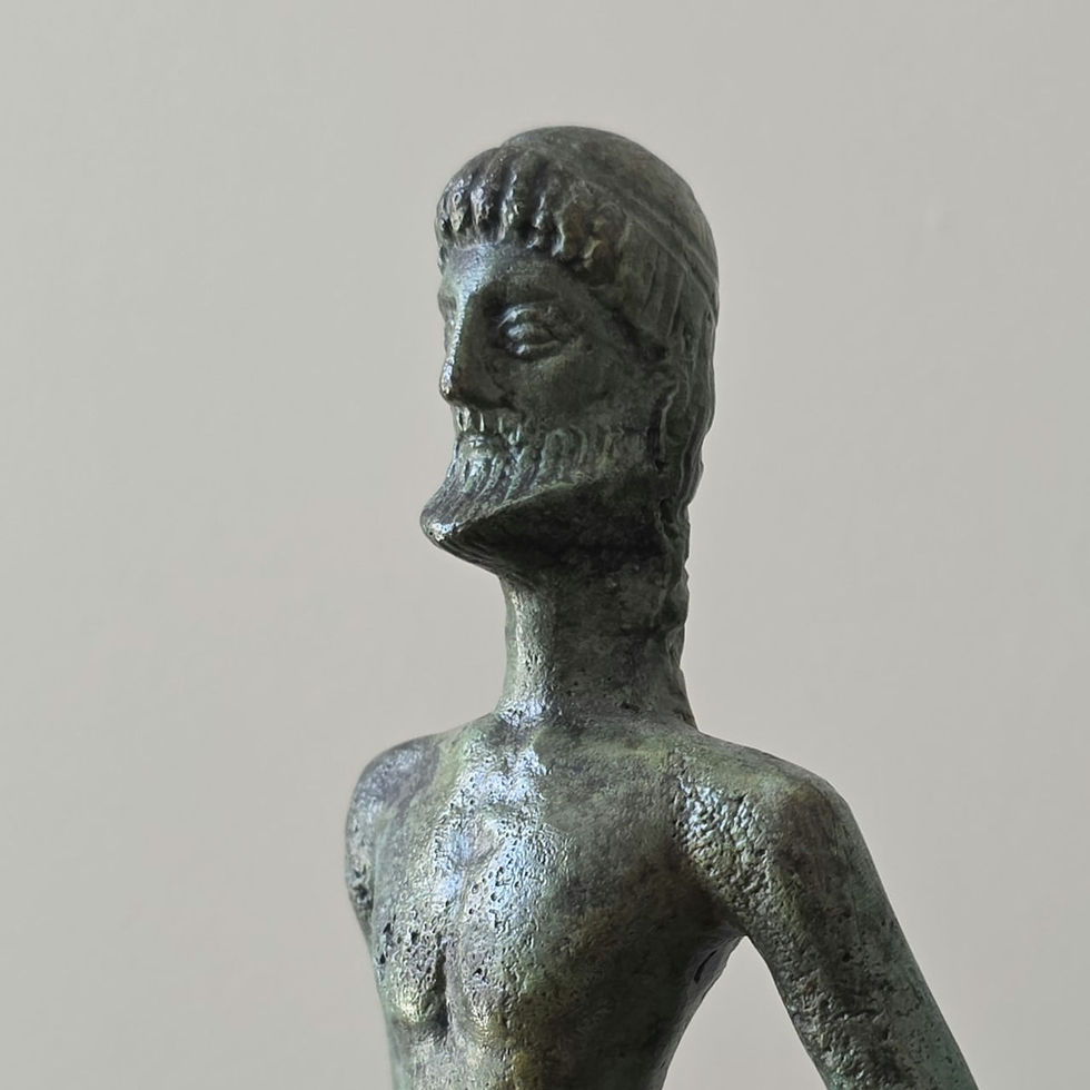 Thumbnail: large slim bronze statue of Poseidon god of the oceans
