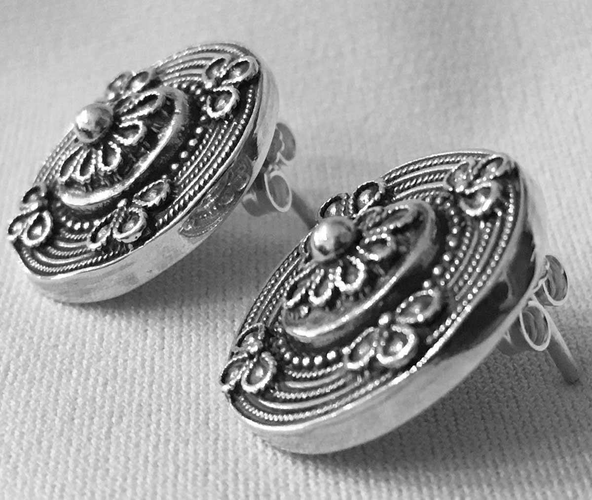 woven ornate shield earrings