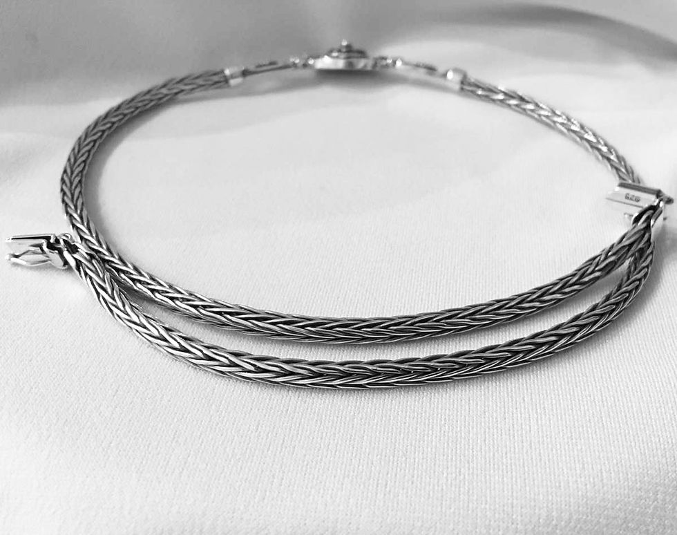Thumbnail: woven ornate shield necklace