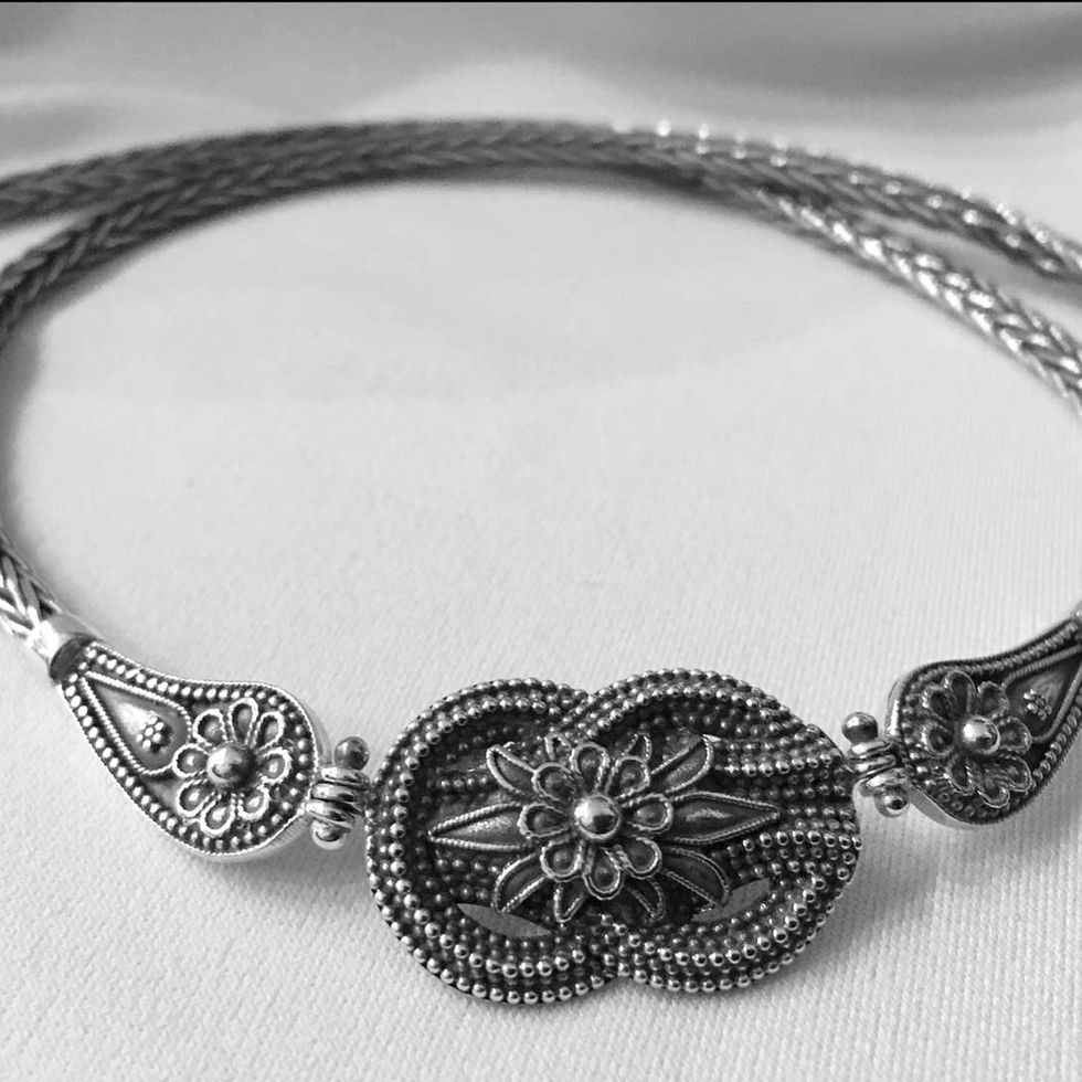 woven loveknot and lotusflower necklace