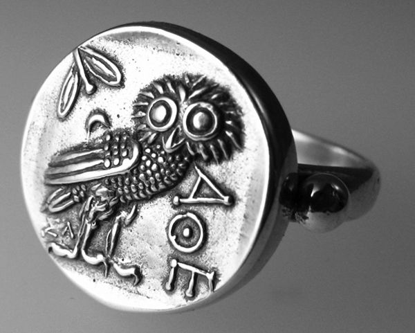 owl of Athena coin ring