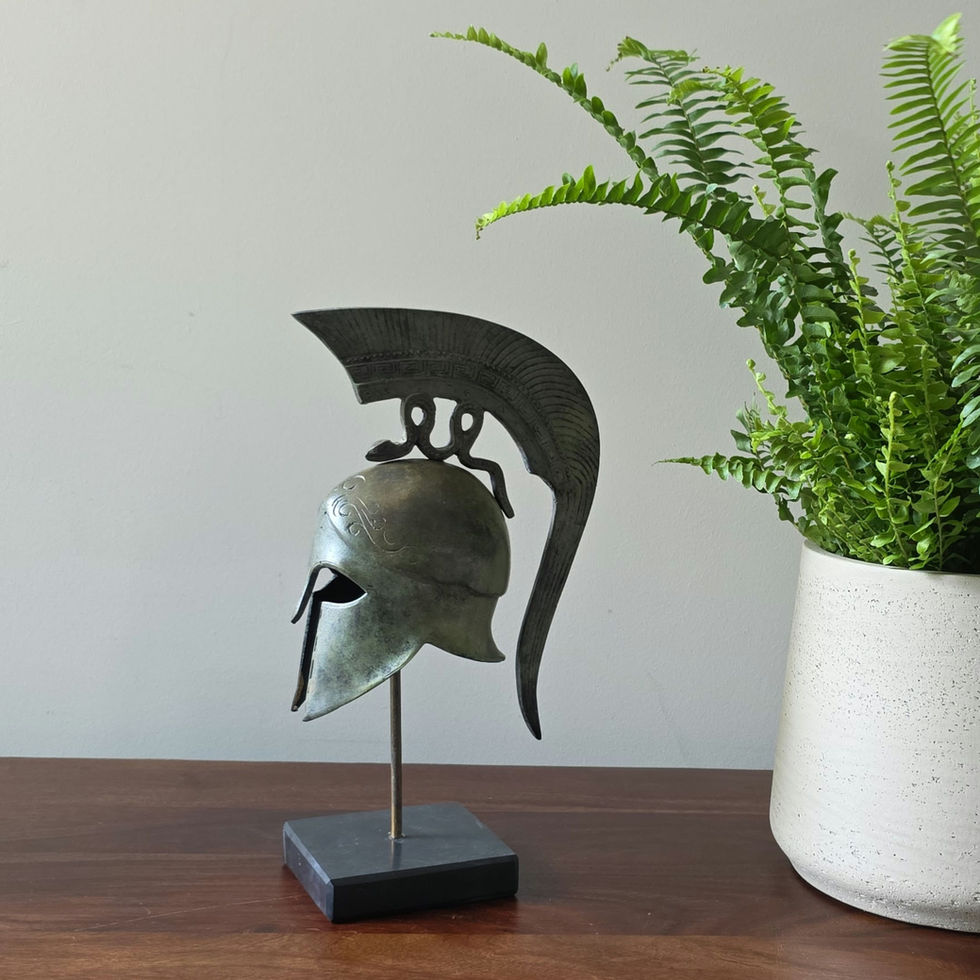 medium bronze helmet with coiling serpent crest