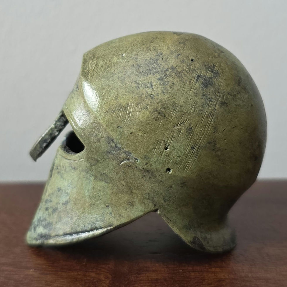 mini uncrested bronze Corinthian helmet