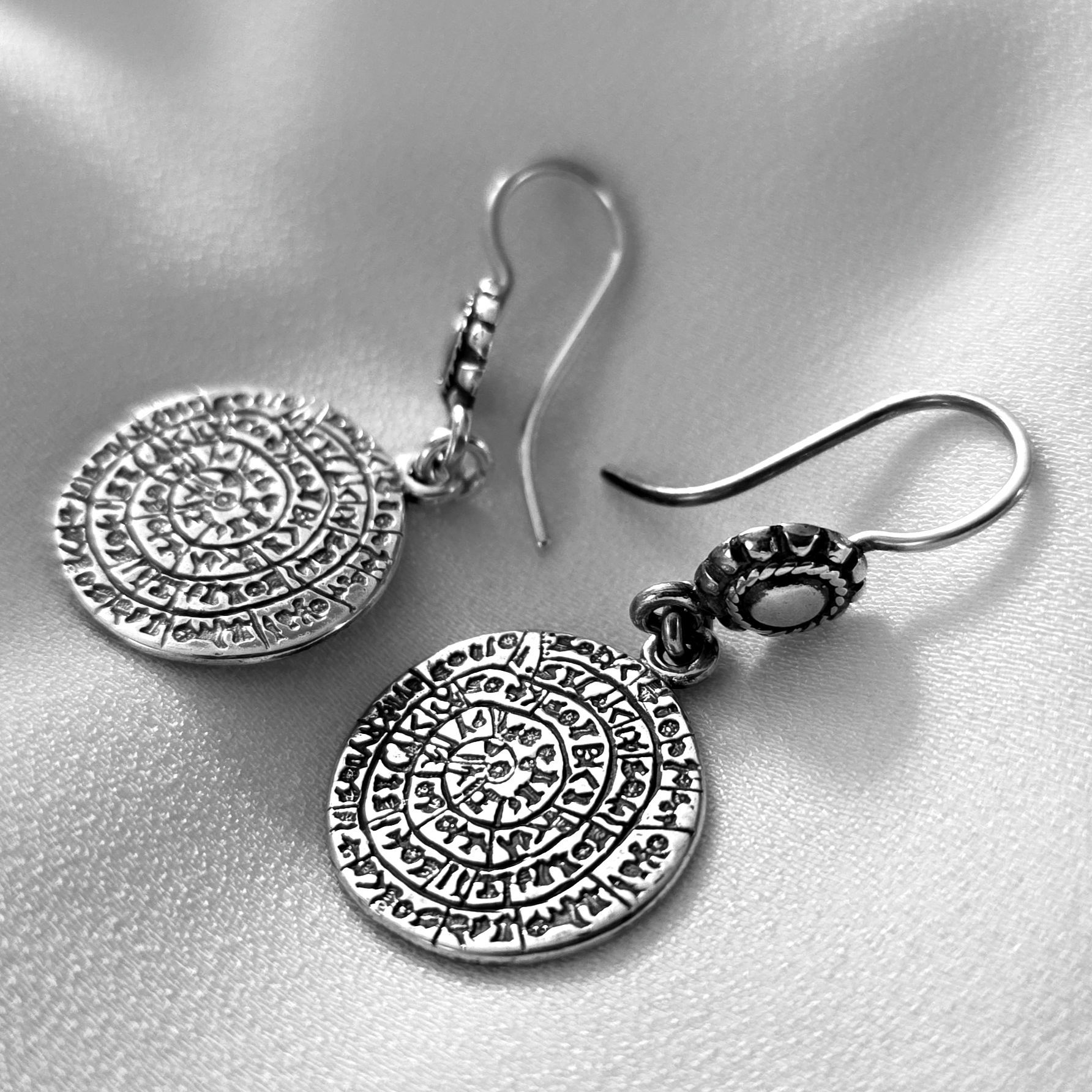 Phaistos Disc earrings (small disc)