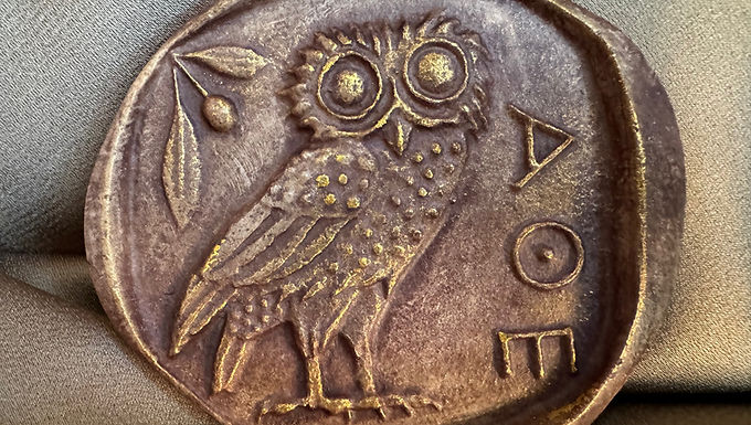 replica owl of Athena coin