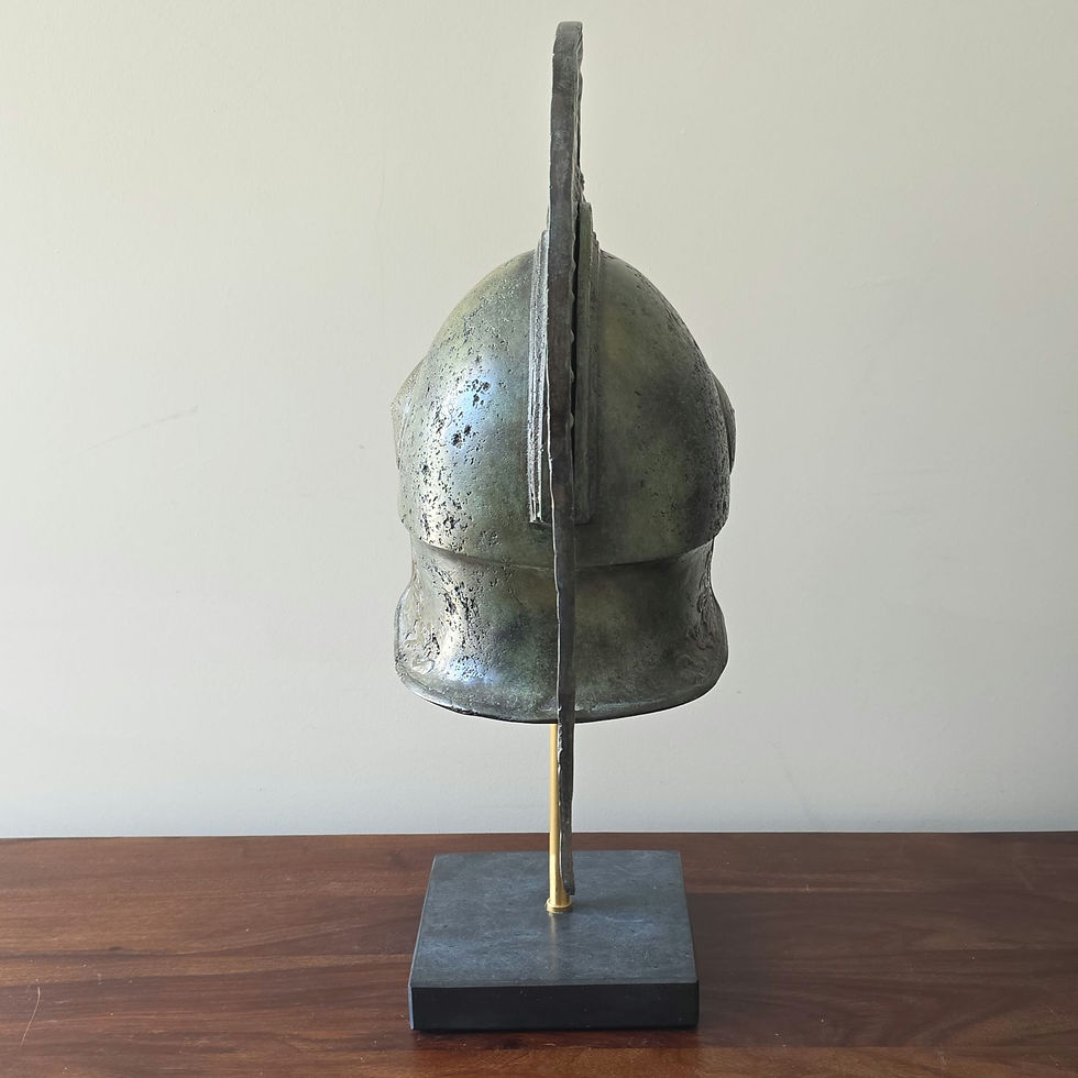 Thumbnail: full size bronze helmet with mythical sphinx crest