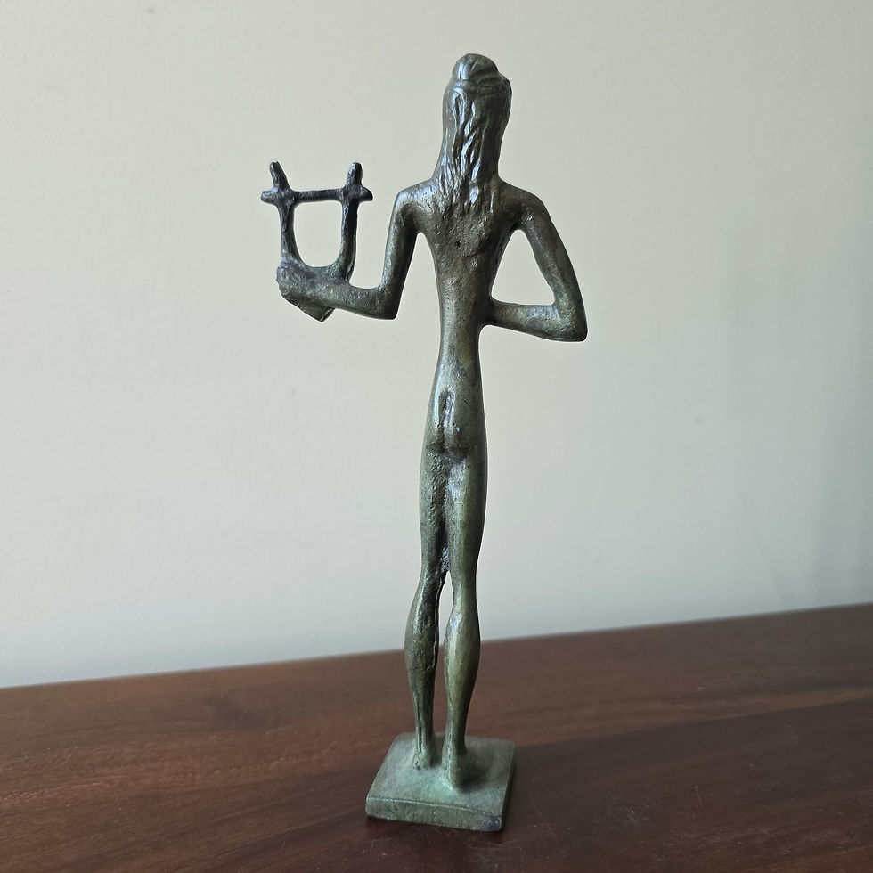 Thumbnail: small bronze figurine of Apollo god of culture and light