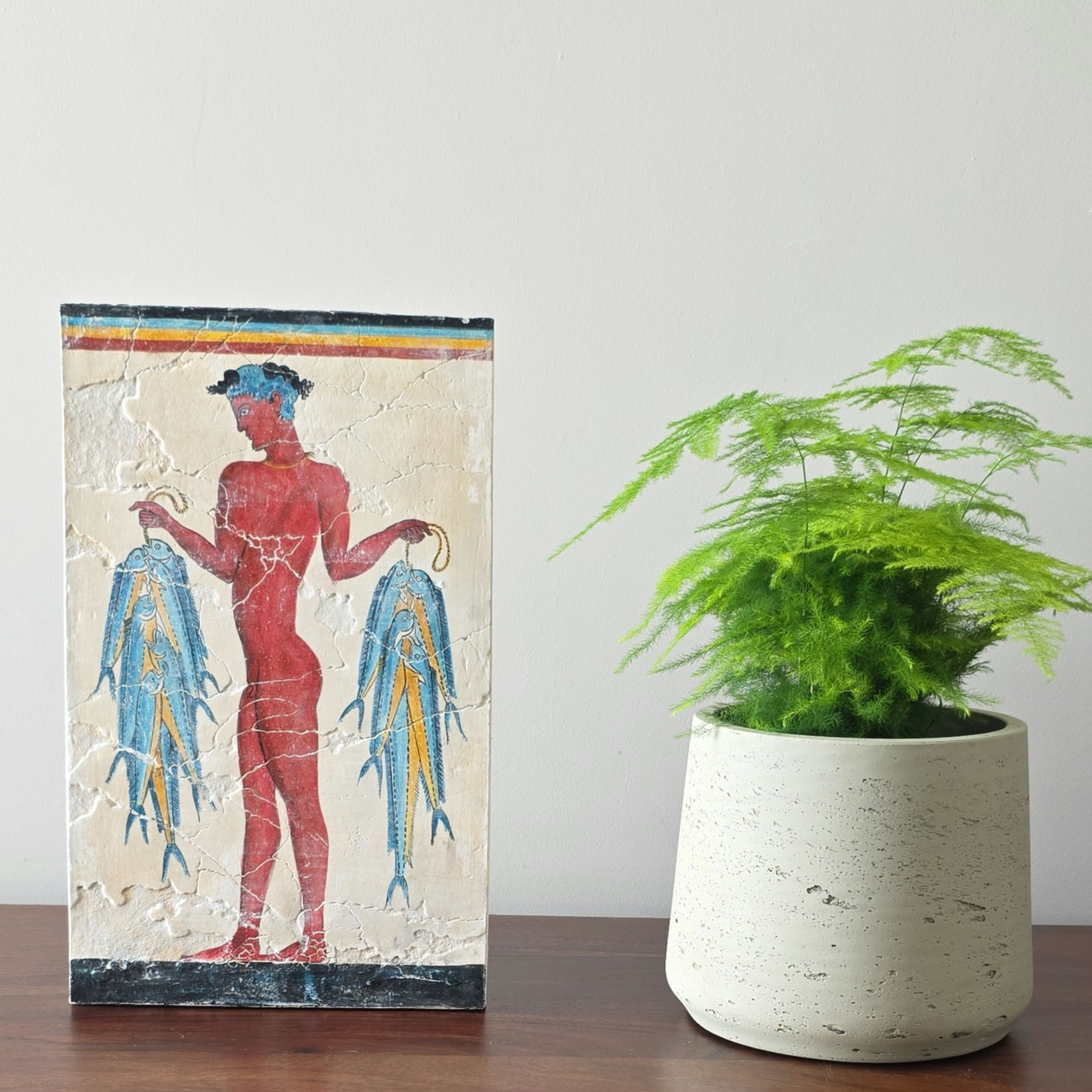 medium Minoan Fisher Boy fresco tile