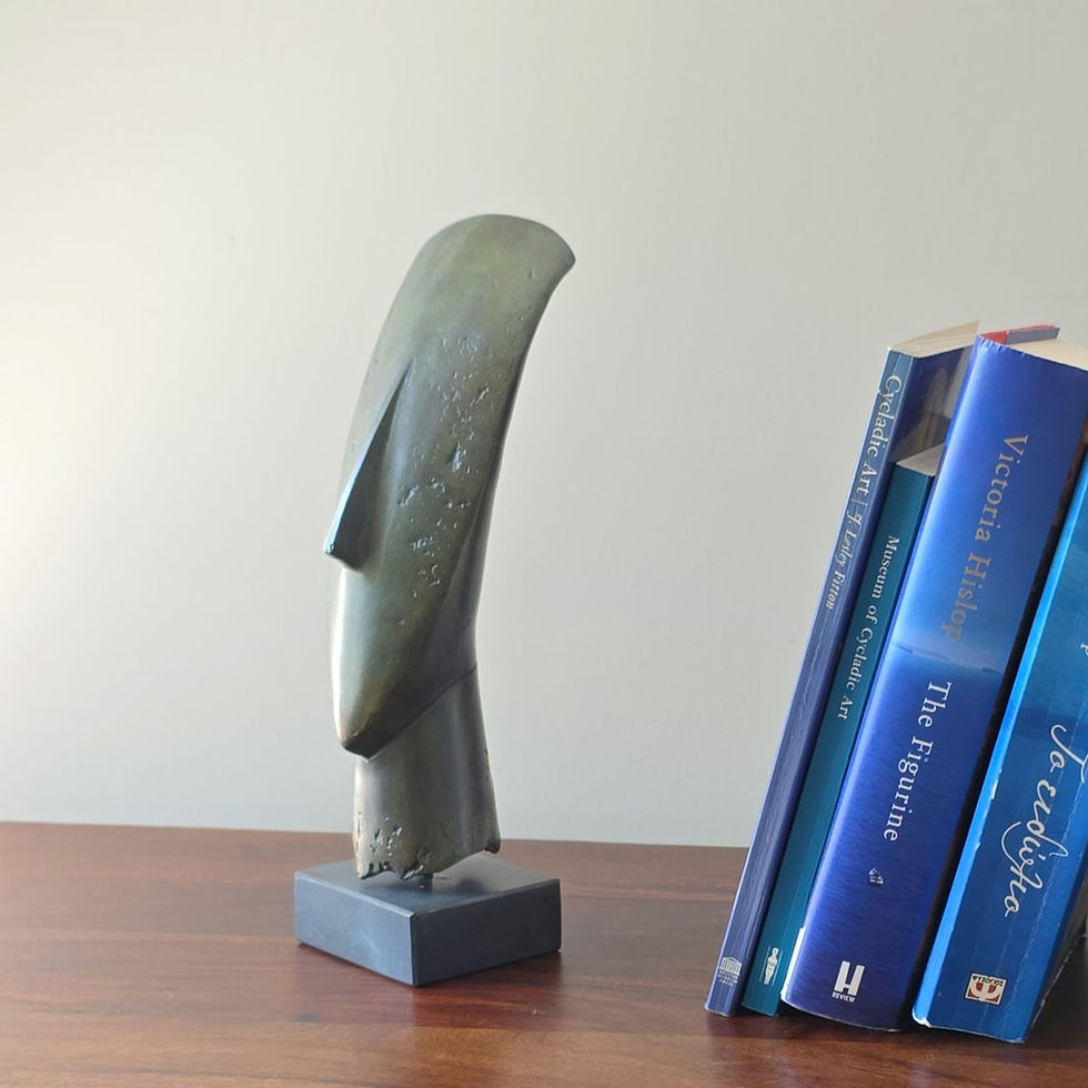 Thumbnail: medium bronze Cycladic head on a marble base