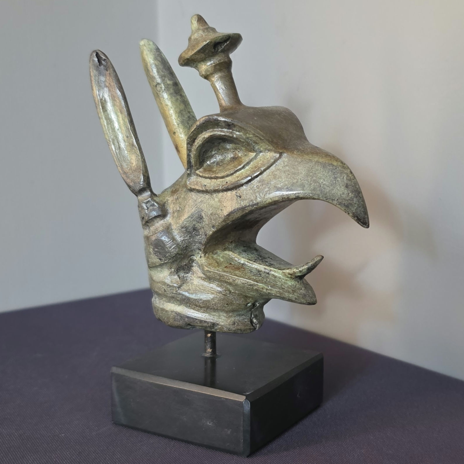 bronze head of a griffin