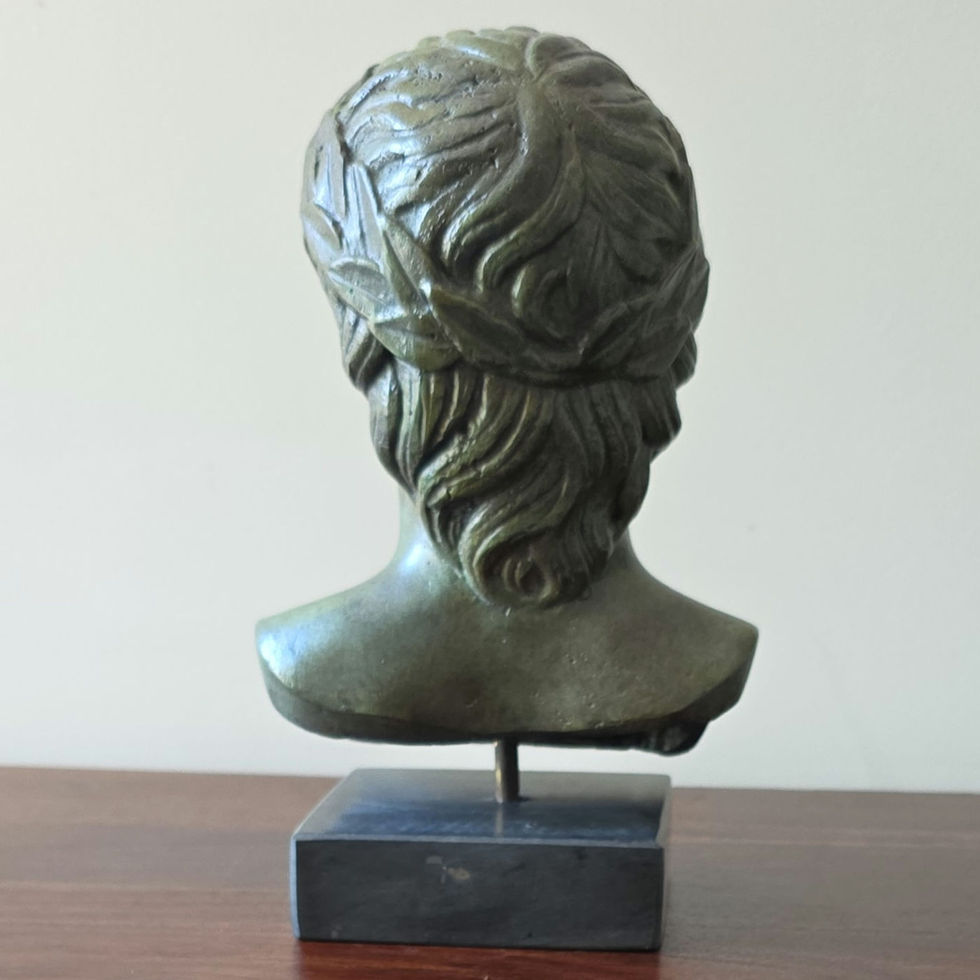 bronze head of Apollo god of culture and light