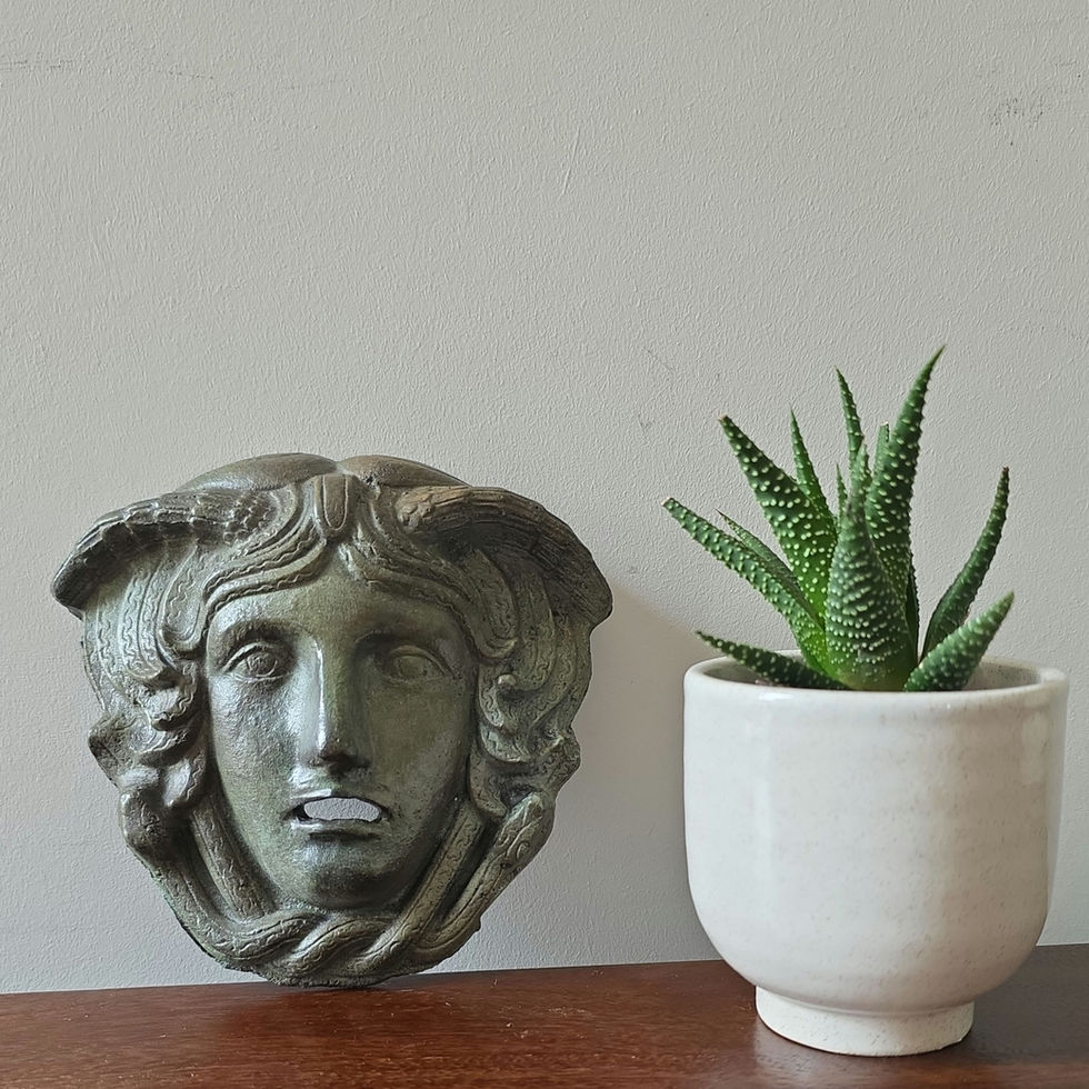 small wall-mounted bronze mask of Medusa