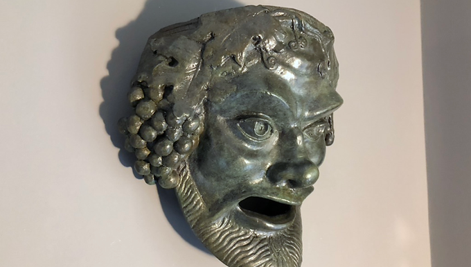 bronze mask of Dionysos Bacchus