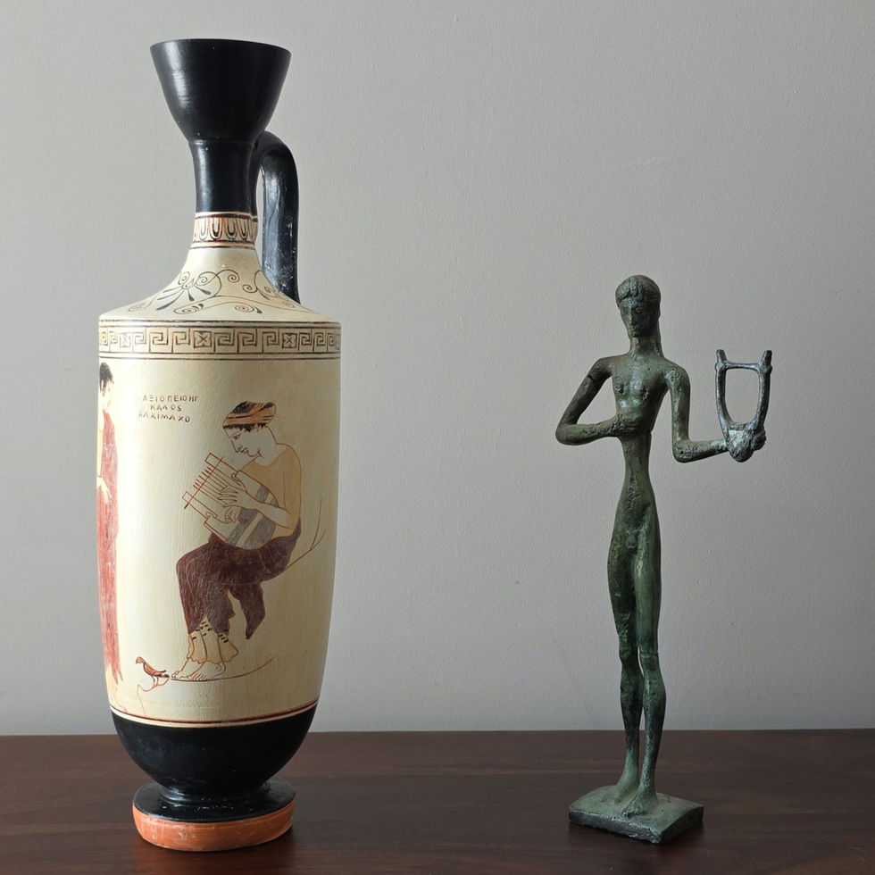 white ground lekythos depicting Muses on Mount Helicon