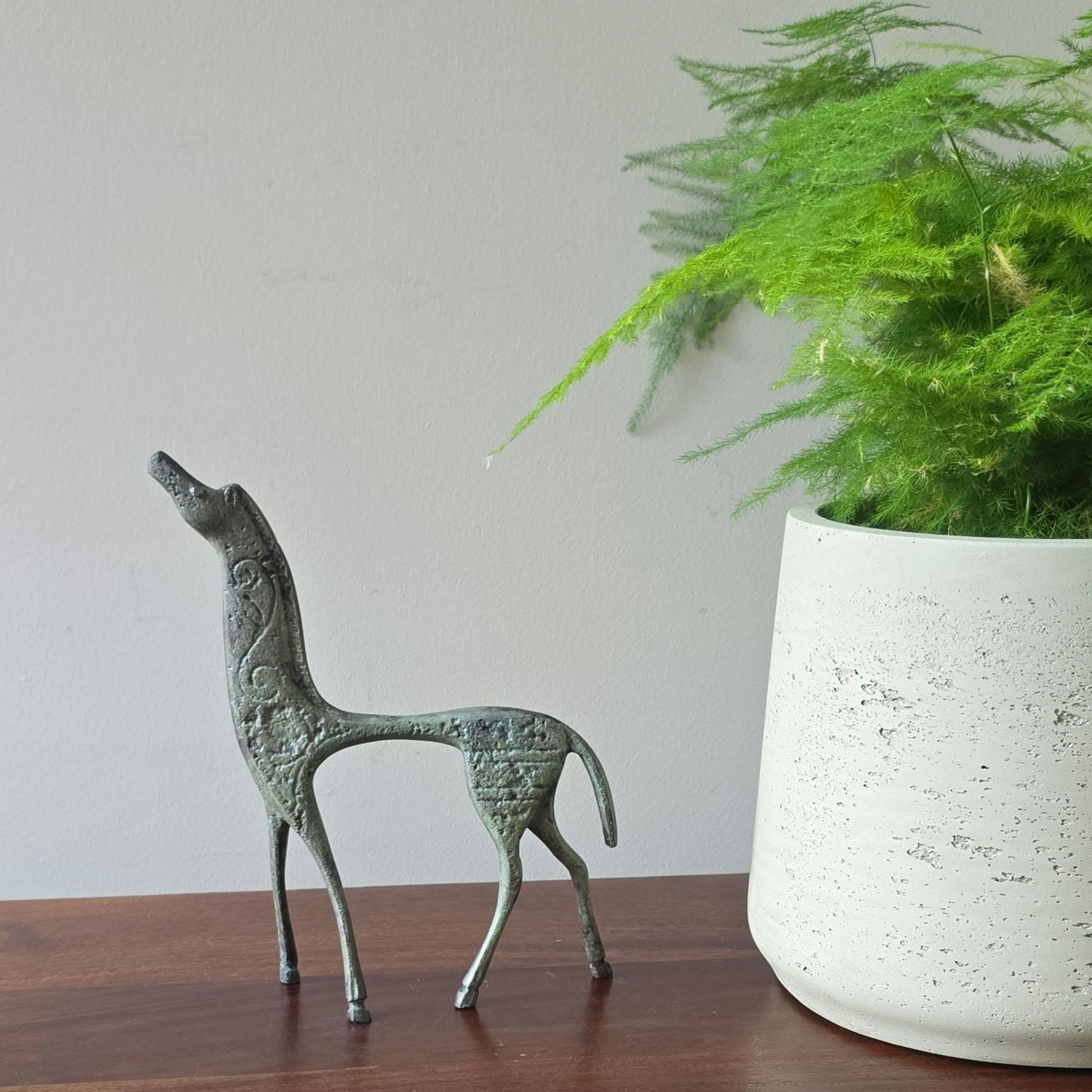 small bronze neighing horse