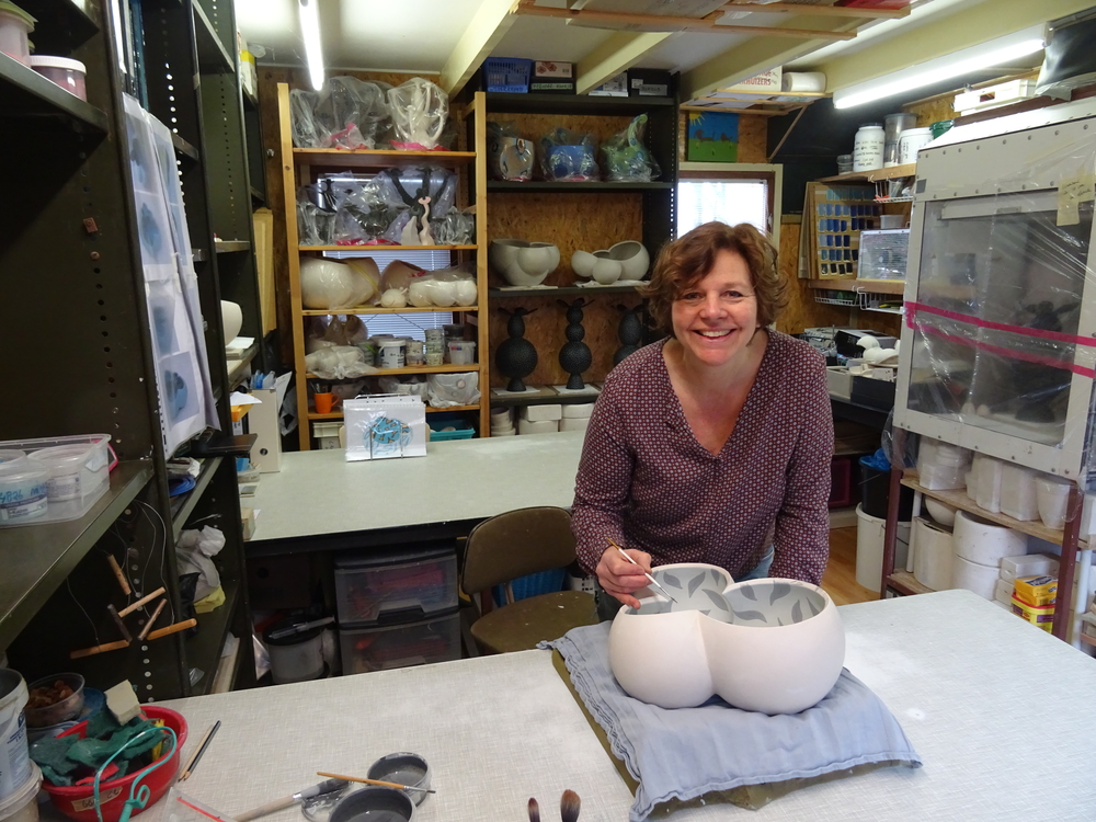 Aan het werk in mijn atelier