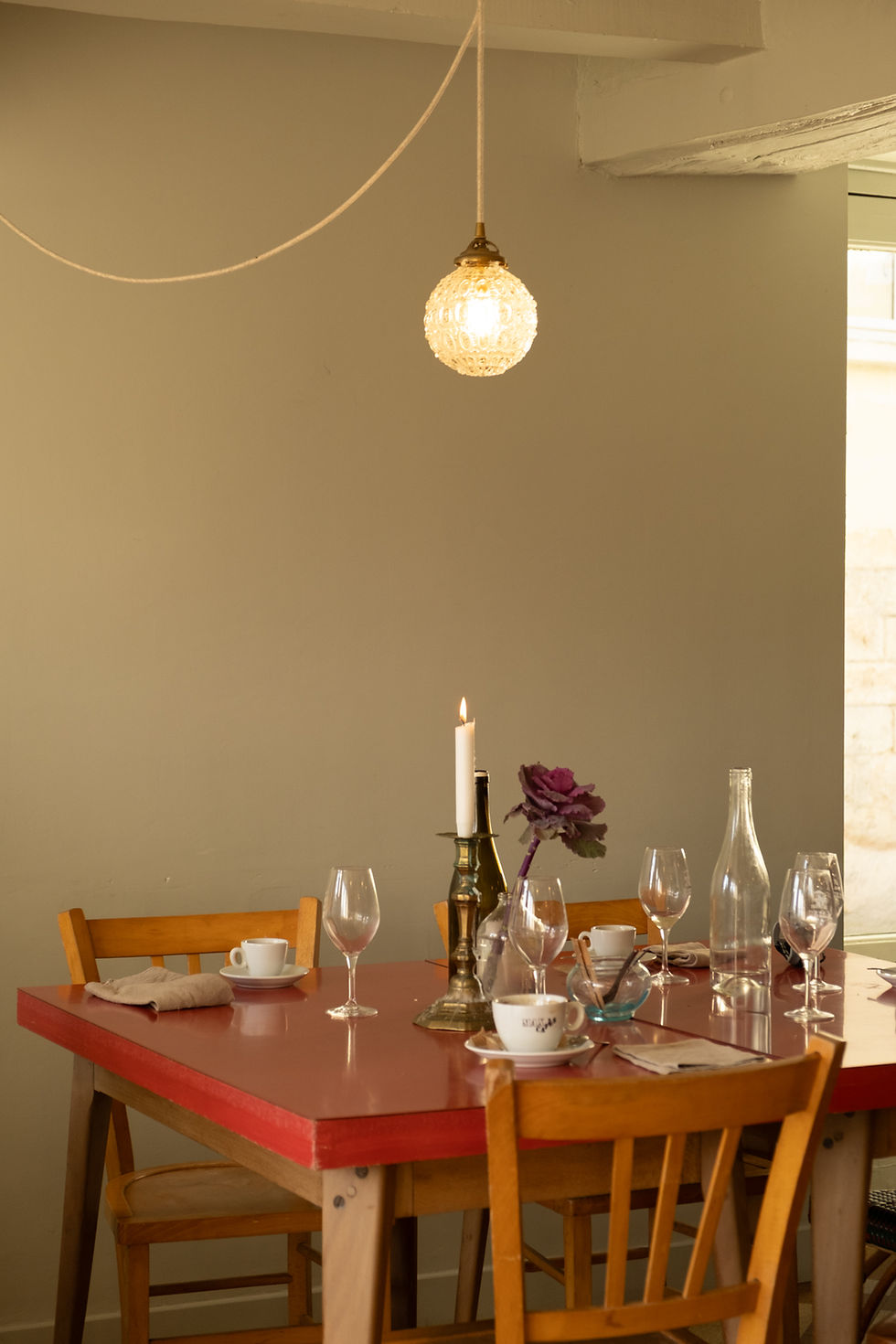 Table dressée au Café de la Loire à Chouzé-sur-Loire