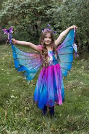 Blue Butterfly Twirl Dress with Wings