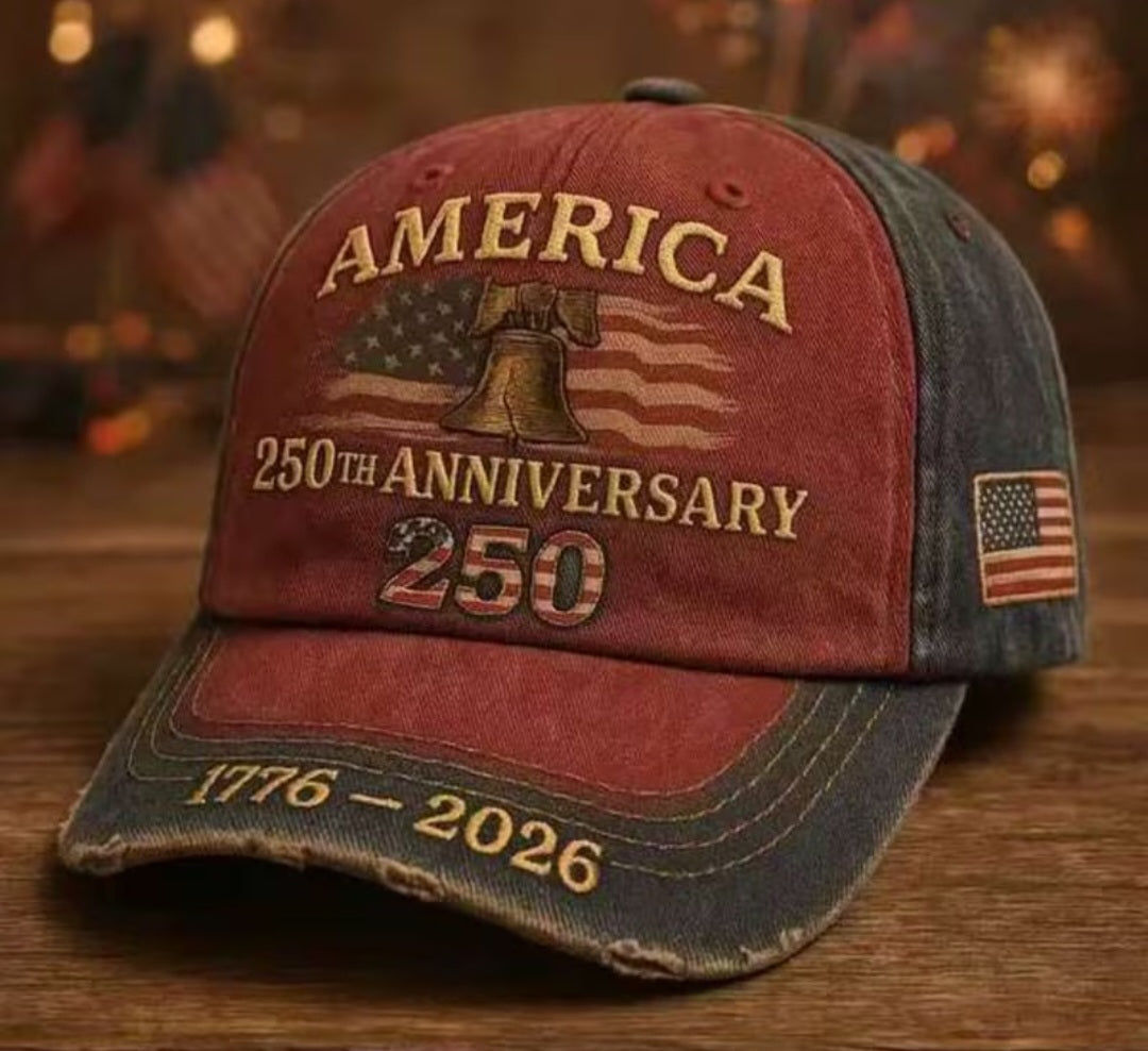 Two-tone 250th Anniversary Patriotic Baseball Cap