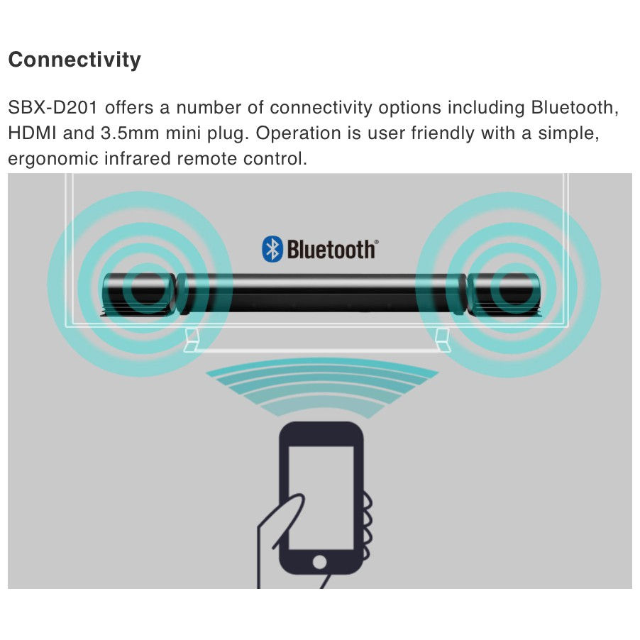 Thumbnail: Pioneer SBX D201 SBX201 SBX 201 Split Soundbar aktif subwoofer