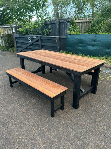 Piece Kwila Outdoor Timber Dining Table Set 2000mm Fern Furniture