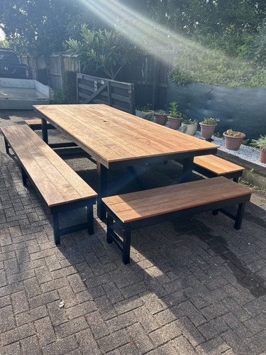 Piece Kwila Pine Outdoor Timber Dining Table XL Set 3000mm