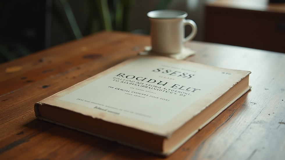 Close-up view of a book cover from inpressinternational on a wooden table