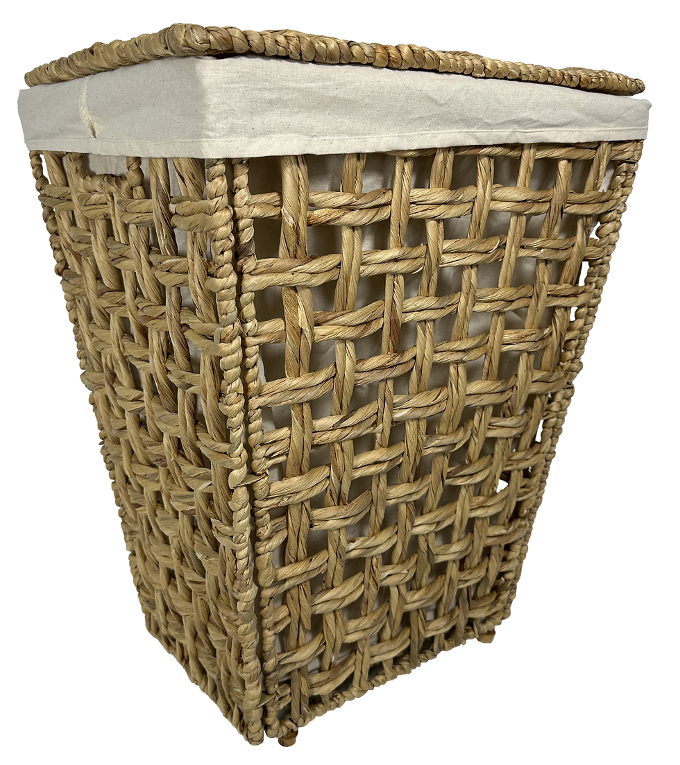 Thumbnail: Foldable triangle laundry hamper with 2pcs cotton laundry bags