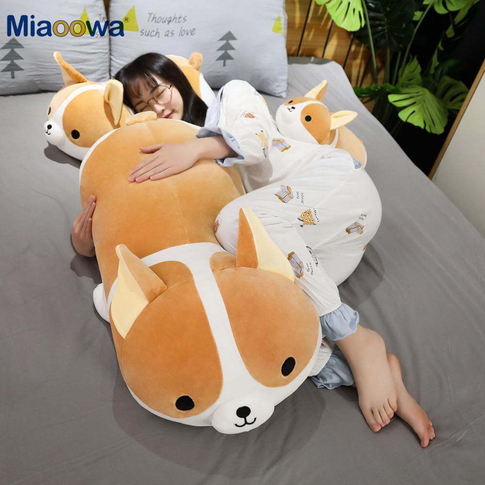 40-80cm Giant Size Cute Corgi Dog Plush Toys Stuffed Animal Puppy Dog Pillow