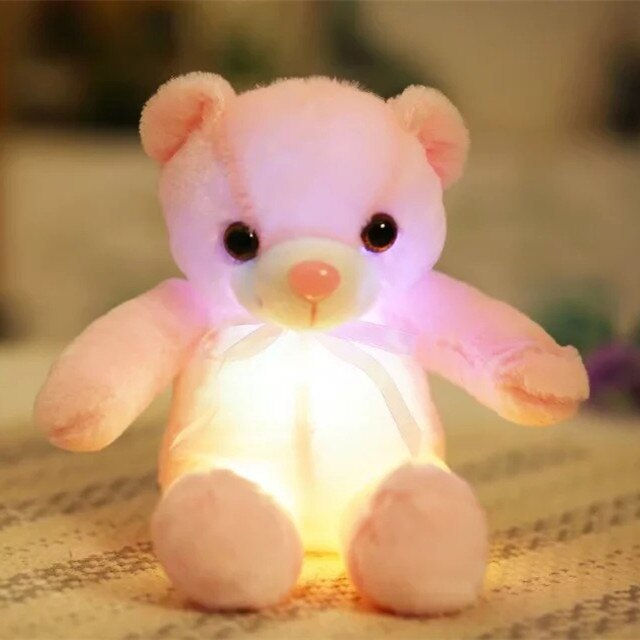 32cm Creative Luminous Bear Plush Toy Stuffed Teddy Led Light Colorful Doll