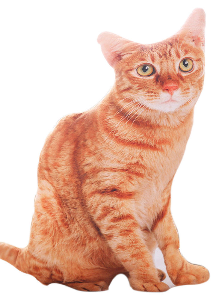 3D Simulation Orange Cat Plush Pillow for Cats Toy or Sofa Decoration Cushio