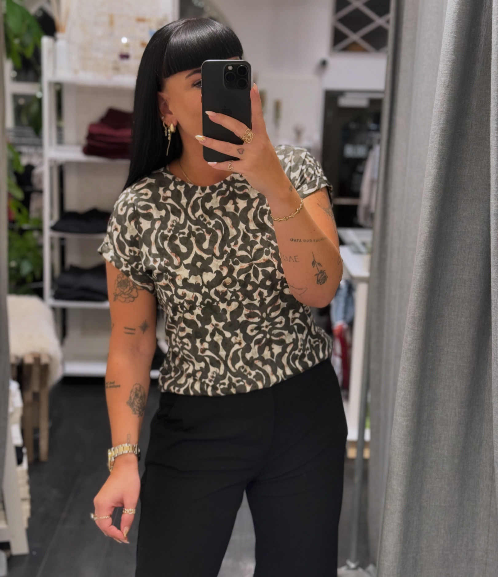 MILLE T-SHIRT - BOHO BLOOM SMOKY OLIVE