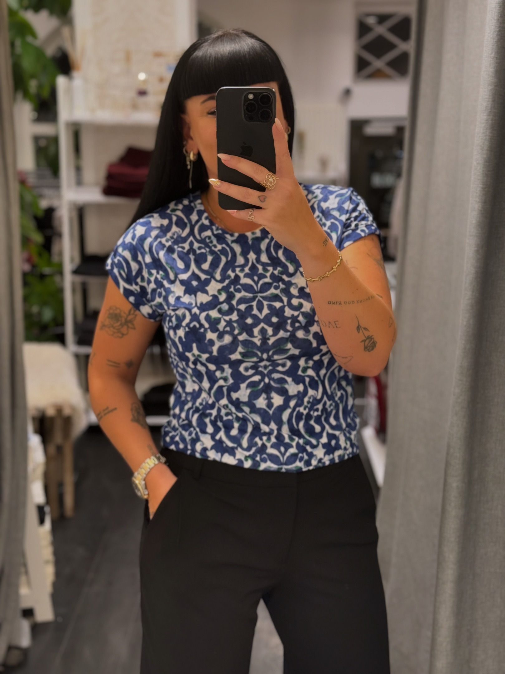 MILLE T-SHIRT - BOHO BLOOM NAVY/GREEN