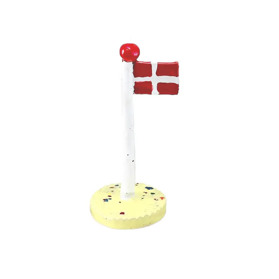Dannebrog flag - Pastel yellow 10 cm