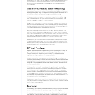 Our journey to balance training blog