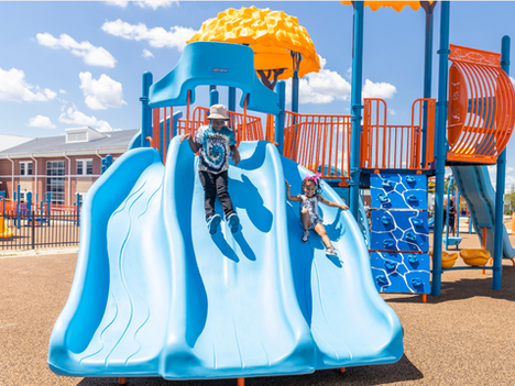 Marsh Elementary School's colorful new playground spells success