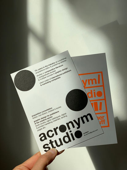 acronym studio postcards/leaflets