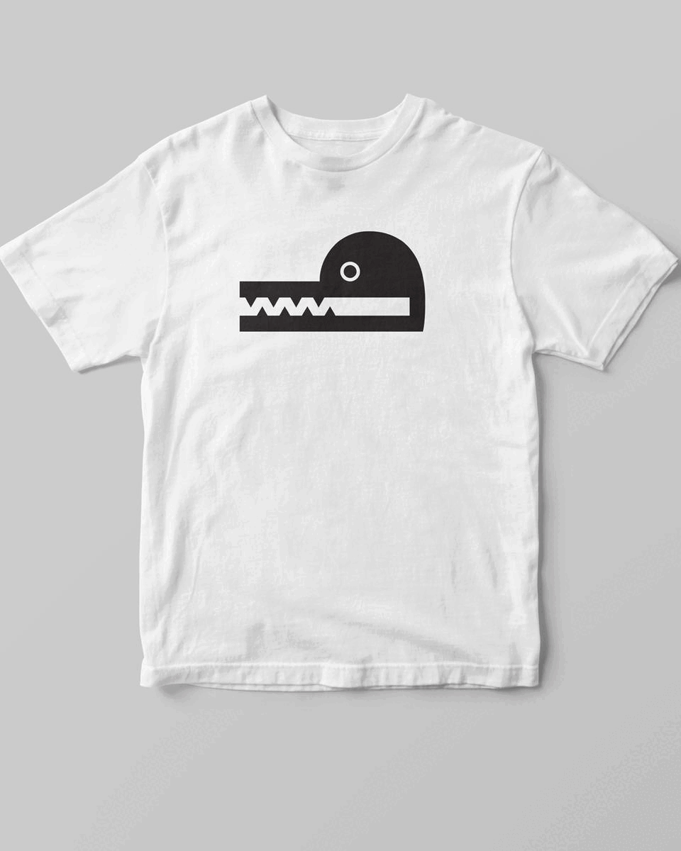 carousel of t-shirts with simple black motives