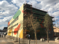 Installation of Mother of Light by Sonwabo Valashiya. Part of the Jewel City Murals 2020, commissioned by Divercity Property Fund. Image by PLNTH