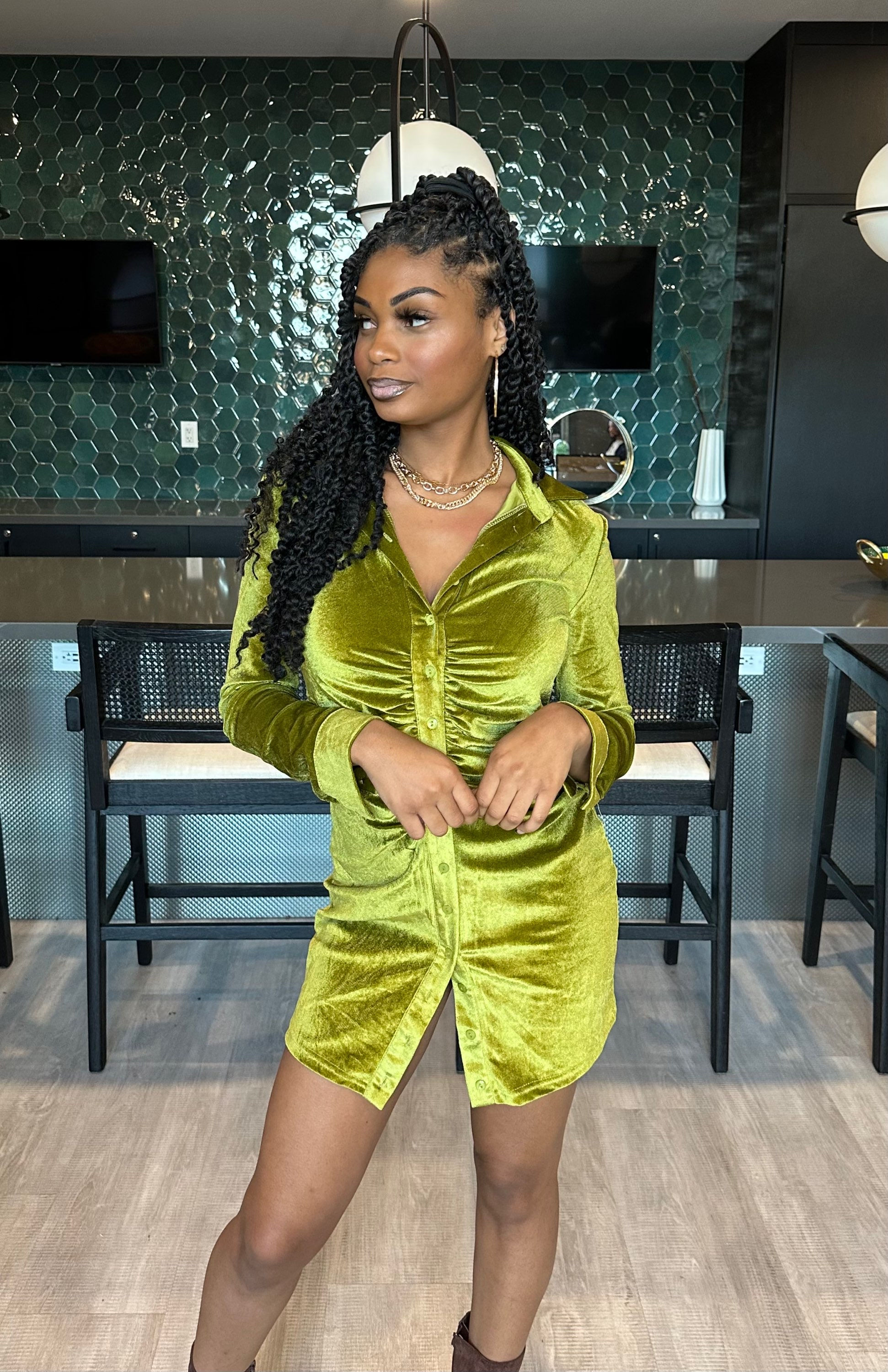 'VERA' RUCHED MINI DRESS