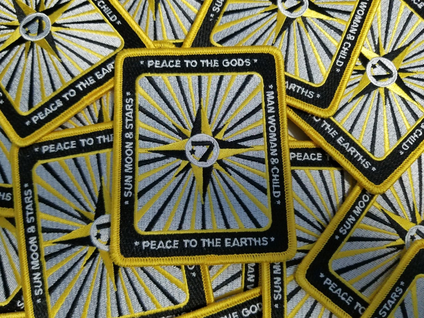Universal Flag Patch - Peace To The Gods & Earths (rectangle) $10.00