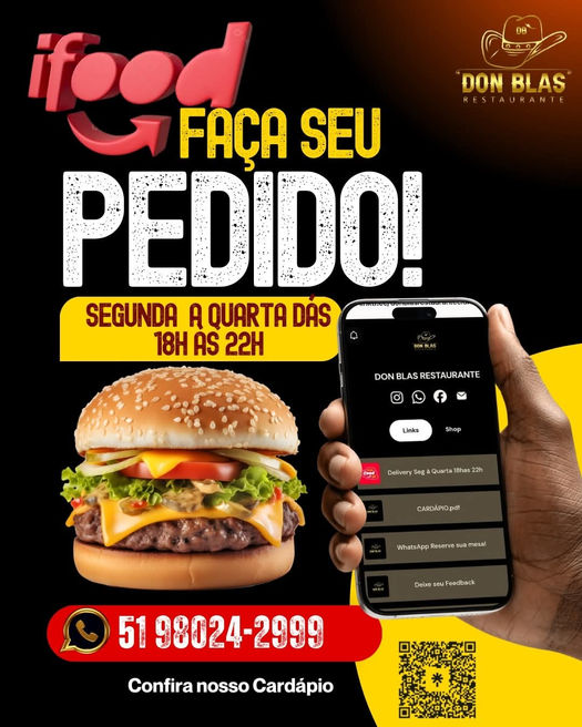 🛵🍔IFood Delivery Don Blas de Segunda à Quarta.