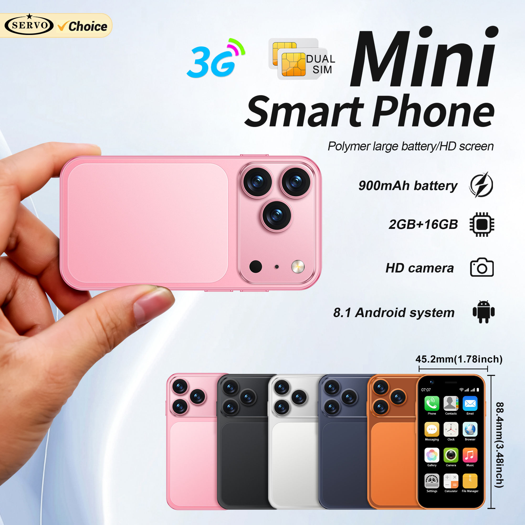 SERVO 18SE MINI Android Mini Smartphone 3G WCDMA 2GB RAM 16GB ROM Wi-Fi Hotspot