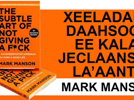 Xeeladaha Daahsoon ee kala Jeclaansho La'aanta (The Subtle Art Of Not Giving a F*ck) by Mark Manson.