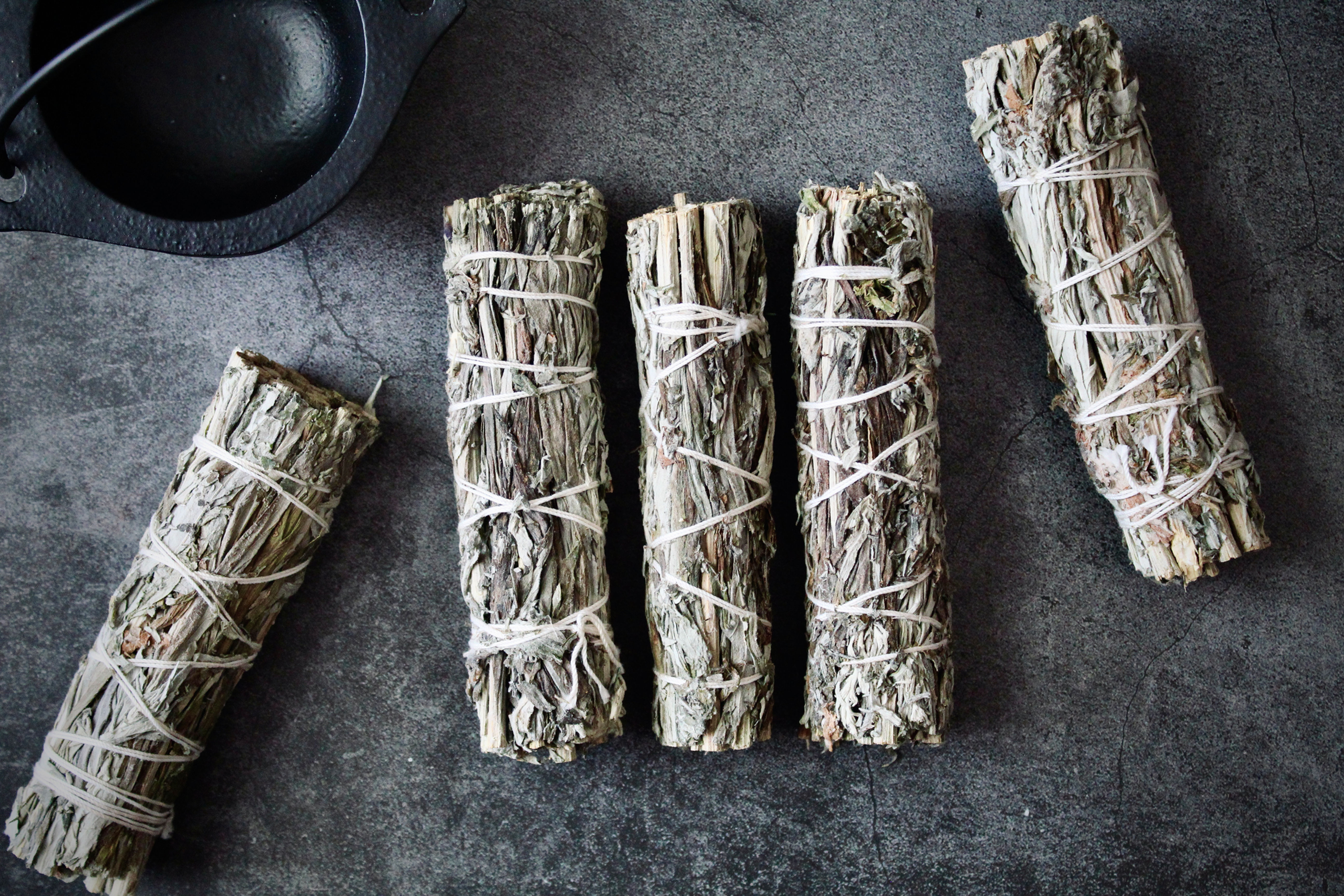ONE - 5" Black (Mugwort) Sage Stick
