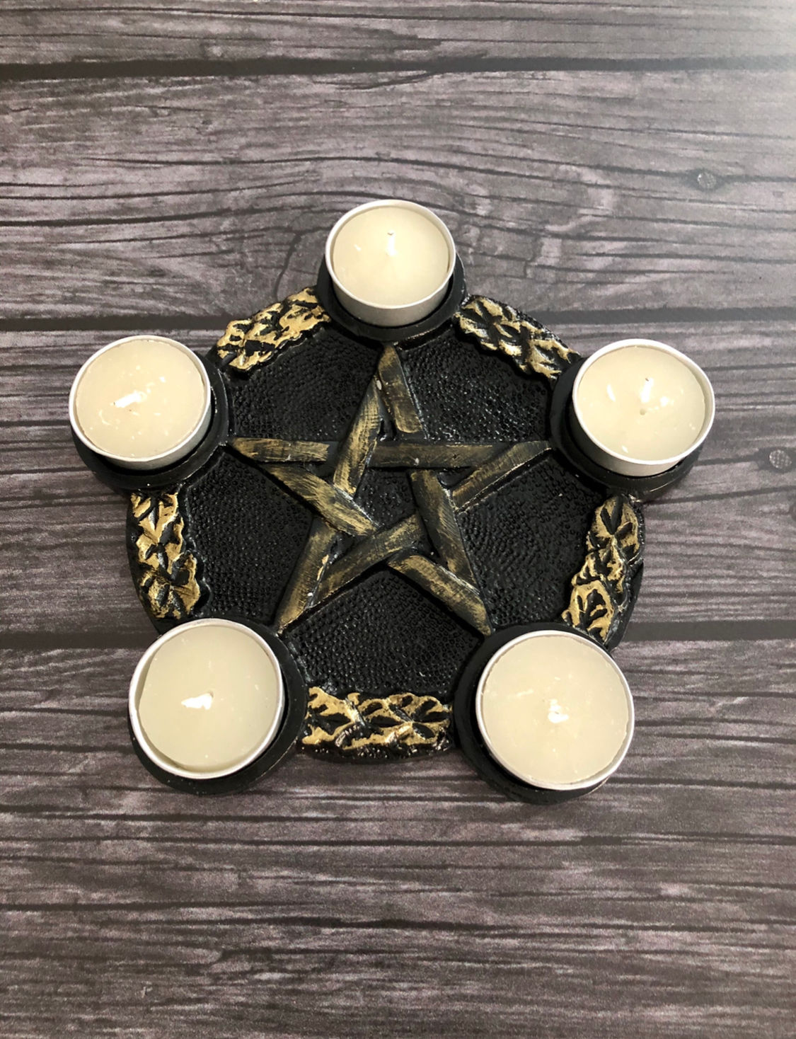 Pentagram tea light candle holder